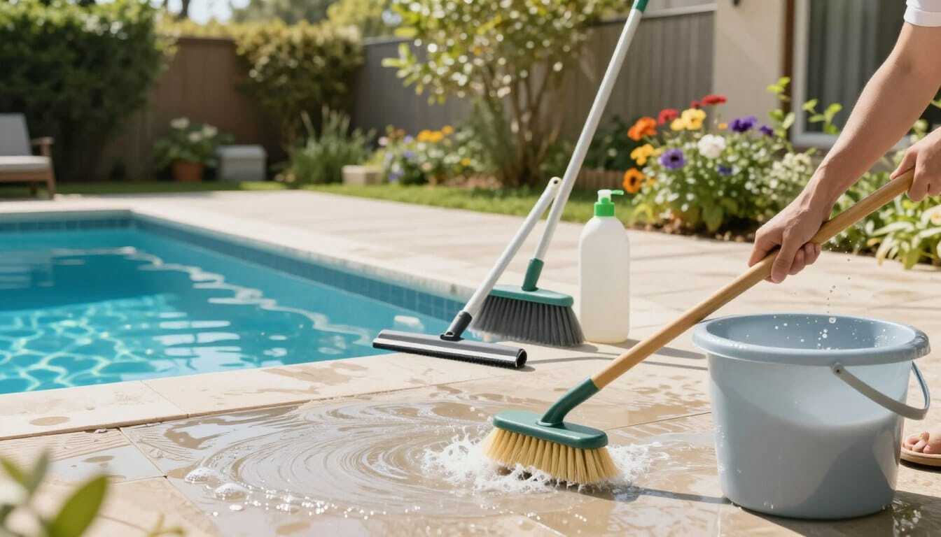 Pool deck maintenance and sealing