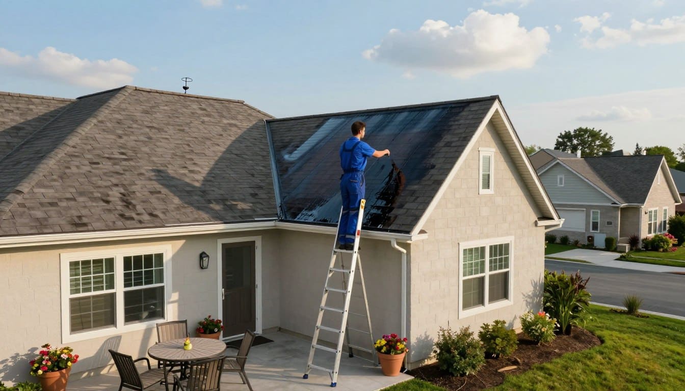 Protecting patio assets before roof cleaning