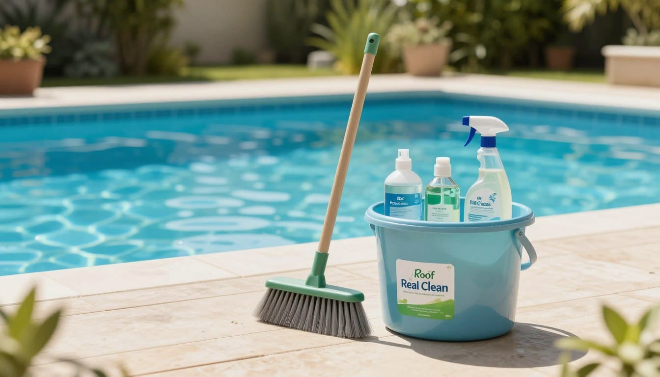 How to Clean a Pool Deck Without Chemicals in the Water