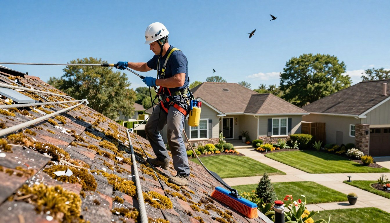 The Risk of Falling: Why Roof Cleaning is Never a DIY Job.