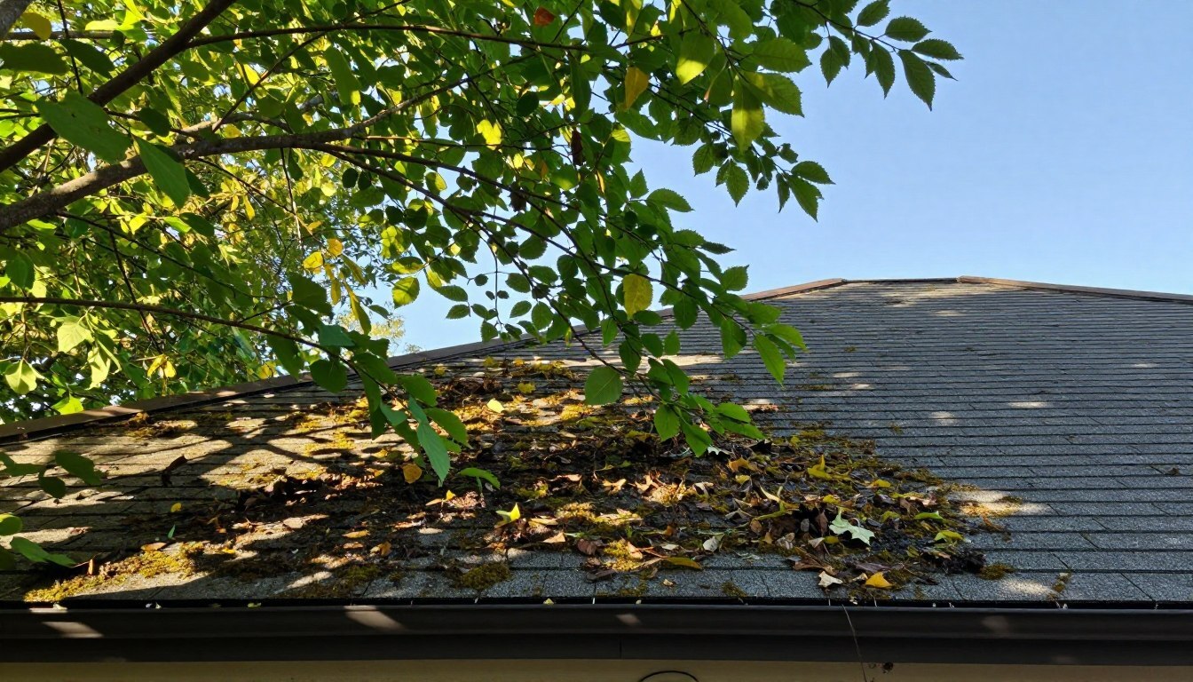 The Impact of Overhanging Trees on Roof Cleanliness.
