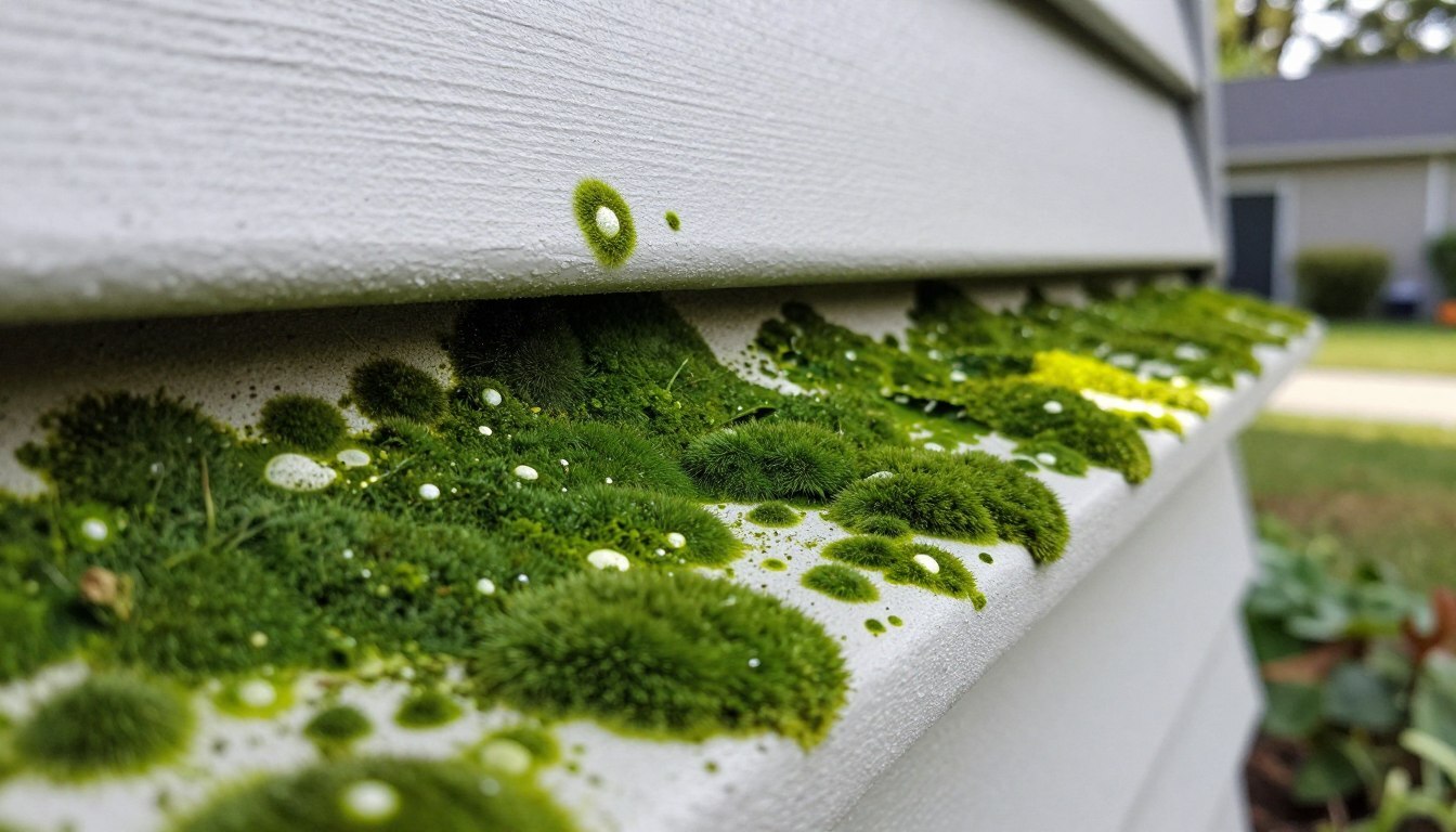 algae growth on white siding
