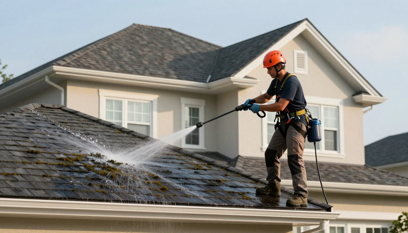 Professional roof cleaning
