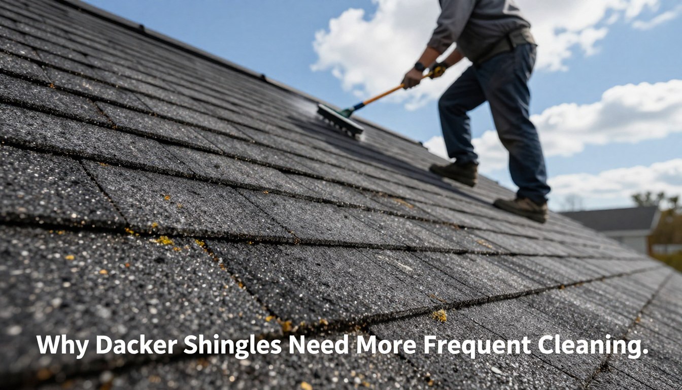 why darker shingles need more frequent cleaning