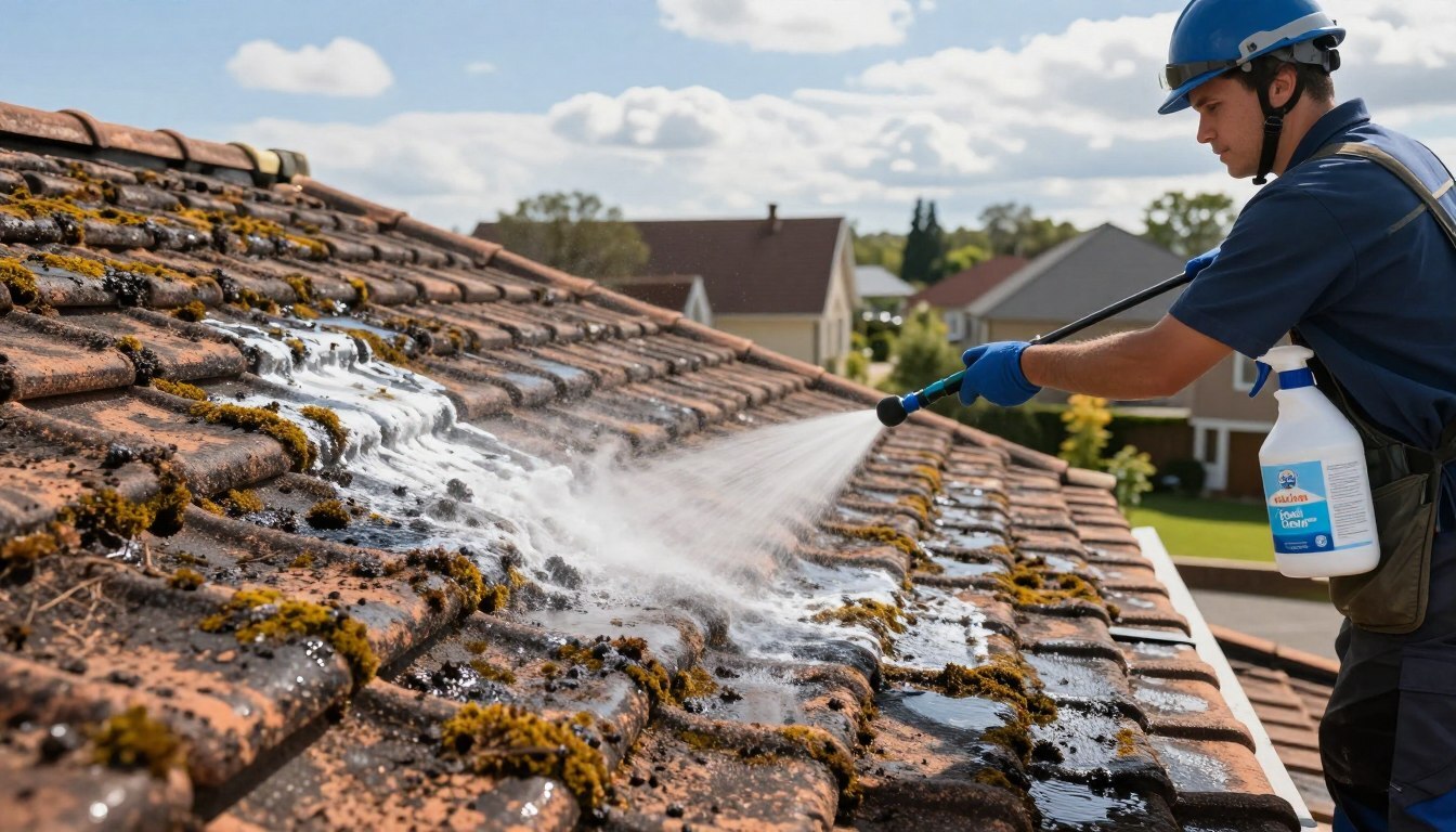 bleach roof cleaning