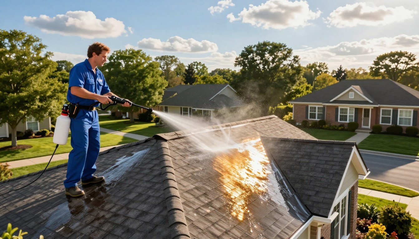 the benefits of roof soft washing for reston homeowners