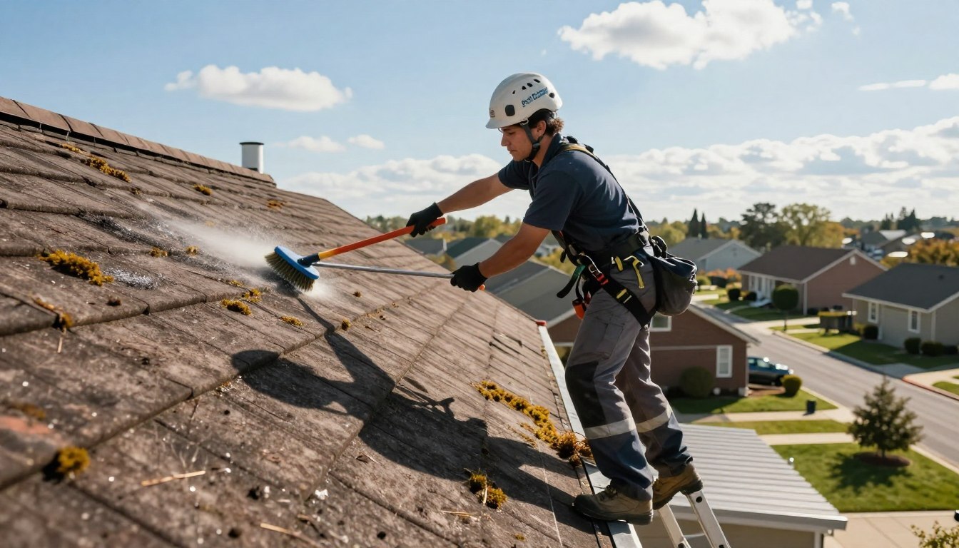 the risk of falling: why roof cleaning is never a diy job
