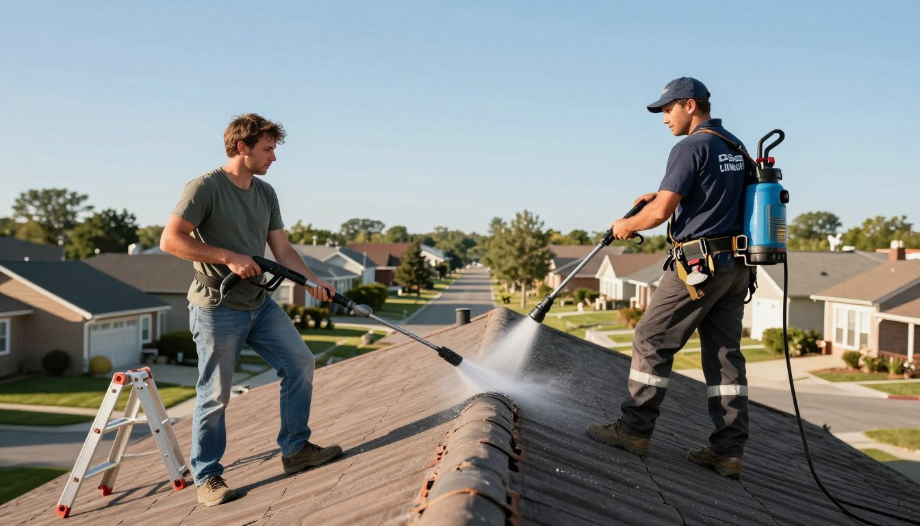 amateur vs professional roof cleaner