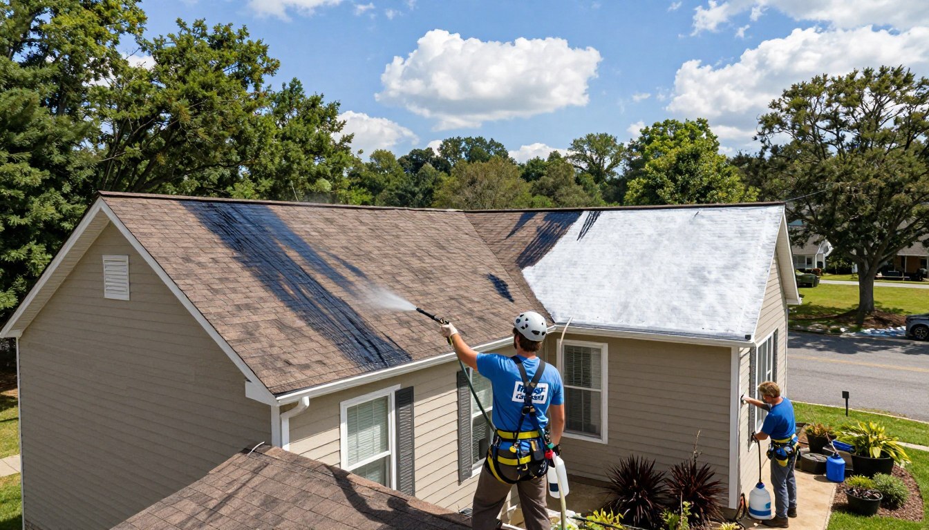 how to remove black streaks from your roof in reston, va