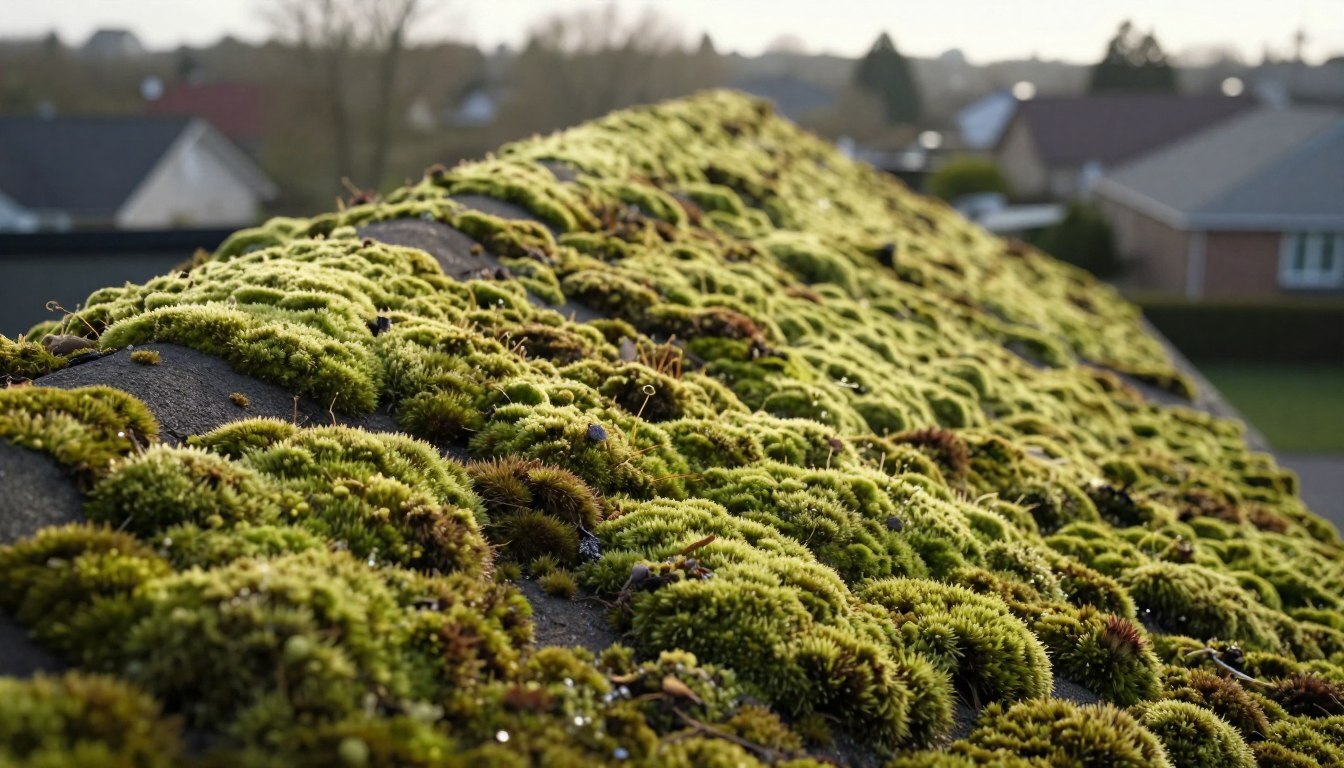 moss growth on roofs