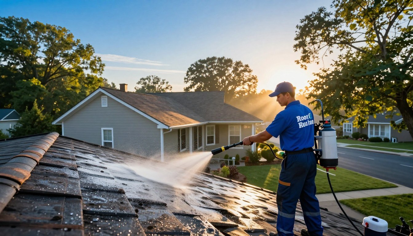 the best time of day to perform a roof soft wash
